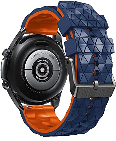 Feysentoe 22 mm universell Armband Kompatibel für HUAWEI Watch GT/GT2 46mm für Samsung Galaxy Watch3 45mm Estrazarmband(nachtblau orange)