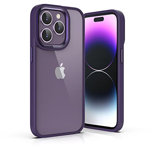 ULAK Compatible with iPhone 14 Pro Max Case Clear, Hybrid Shockproof Protective Phone Case, Slim Transparent Anti-Scratch TPU Bumper Cover for iPhone 14 Pro Max 2022 6.7 inch (Violet)