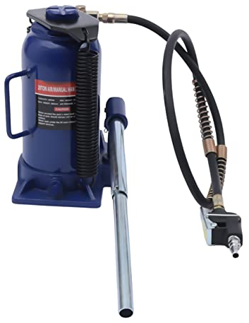 Pneumatischer Luft-Hydraulik-Flaschenheber mit manueller Handpumpe 20 Tonne Schwerlast Auto LKW Reise Anhänger Reparatur Lift (Blau)