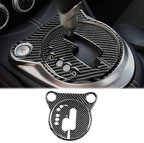 KUNGKIC Kohlefaser Auto Schalthebel Konsole Gangschaltung Panel Getriebe Trimmen Aufkleber Innenbereich Compatible with Nissan 370Z Z34 2009-2023 Zubehör 2Stück (Schwarz)