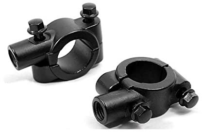 Aiuphing spiegelhalterung motorrad, 2 Stücke 10mm motorrad spiegeladapter, Aluminium motorrad lenkerhalterung für 22mm (7/8) Lenker universal, Schwarz (22mm M10 Halterung Halter)
