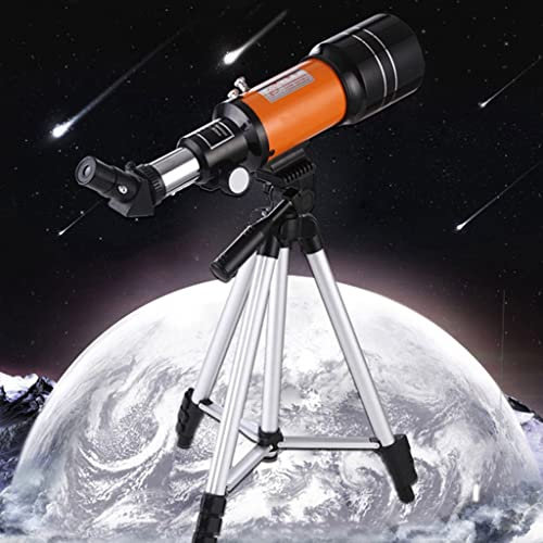 Teleskop für Anfänger, Erwachsene und Kinder, 70 mm Öffnung, 300 mm Astronomie-Teleskop mit verstellbarem Stativ und Rucksack, perfektes Teleskop für Kinder (Gul-Standard)