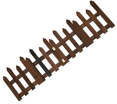 VINTORKY 1 Jeu Clôture En Bois Anticorrosion Panneaux De Clôture En Bois Courts Bordure De Plantes De Jardin Barrière De Jardin Clôture De Jardin En Lattes De Bois Palissade Treillis Couper