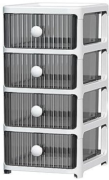 2/3/4 Tier Plastic Storage Small Clear Drawers Tower Unit Home Office Desktop Bathroom School Stationary Make Up Organiser (4 TIER)