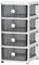 2/3/4 Tier Plastic Storage Small Clear Drawers Tower Unit Home Office Desktop Bathroom School Stationary Make Up Organiser (4 TIER)