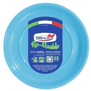 TEKHOME Piatti Plastica fondi,25/50/75/100/125/150 Pezzi piatti plastica colorati lavabili e riutilizzabili Rotondi per Compleanno,Festa, Matrimonio,Fai da Te Fatti a Mano (150, CELESTE)