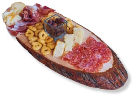 Tagliere Ovale Bordo Corteccia, Vassoio Aperitivi Tronco Vero Legno, XL, Dimensioni 60x23x3hcm (6)