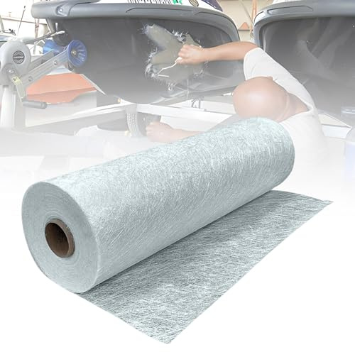 HWIMARINE Tapis de Tissu de Fibre de Verre Marine - 39 Pouces Largeur, réparation Marine Coupe Courte moulé Panneau de Toit