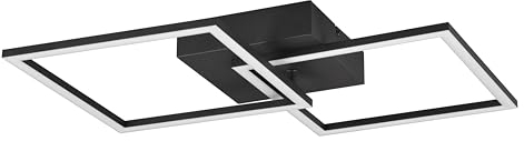 Reality Leuchten LED Deckenleuchte Trail R64492132, Metall Schwarz matt, inkl. 20 Watt LED