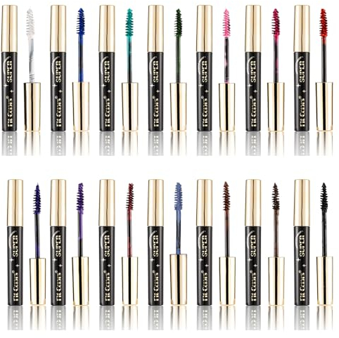 Mascara Coloré, MKNZOME 14 Couleurs Mascara Waterproof Mascara Couleur Bleu Violet Rose Longue Tenue Mascara Fibre de Soie 4d Maquillage Femme Yeux pour Cadeau Saint Valentin Femme