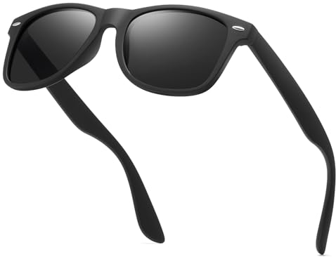Glapeame Holzbein-Polarisierte-Sonnenbrille-Herren-Damen-Sonnenbrillen-UV400 Schutz-Sonnenbrille-Schwarz-Retro-Klassische-Unisex-Sunglasses-Men-Women-Sonnen brille-für-Reise-Angeln-Freizeit,v28