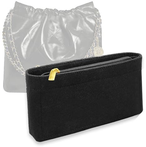 Lckaey Geldbörsen-Organizer für Chanel 22 Handtasche – einzelne Schulter Filz-Organizer-Einsatz Y081 (Schwarz-Mini)