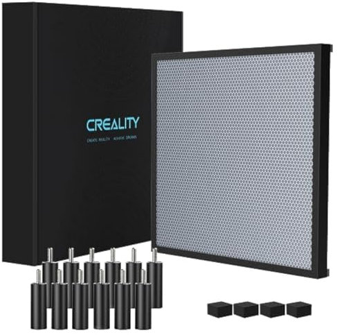 Creality Cama láser de panal, plataforma de panal con 12 elevadores adicionales y panel de aluminio para grabador láser y máquina cortadora, 320 x 320 mm