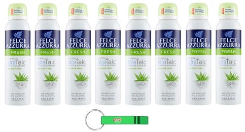 Felce Azzurra - Deodorante Spray Fresh con aloe vera, formula IdraTalk, efficacia 48 ore, senza macchie, 150 ml + portachiavi Beni Culinari