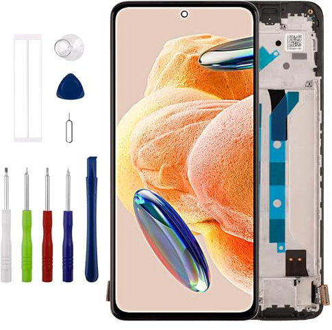 Duotipa [Con marco] [No es compatible con huellas dactilares] Pantalla TFT LCD Pantalla táctil Digitizer Assembly Reemplazo para Xiaomi Redmi Note 12 PRO 4G 2209116AG 6.67 pulgadas con kit de