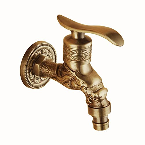 Robinets extérieurs 1/2 pouce Robinet de jardin en laiton Robinet extérieur rétro Robinet de machine à laver Robinet de jardin en laiton antique Robinet d'eau extérieur, Antique B charitable