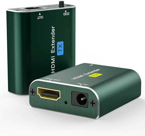 Tihokile HDMI Extender, 196ft HD Audio/Video Extender, EDID Funktion, Unterstützt Intelligente Erkennung, Plug and Play