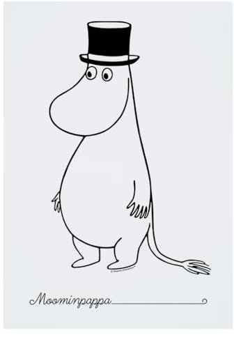 Moomin Moominpappa stehendes A3-Poster, Vatertag, Wandkunst