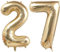 40 Zoll Gold Luftballon Zahlen 27 Champagner Gold Ballon 27. Geburtstag Deko Hellgold Folienballon Zahl 27 Riesenzahl Ballon 27 Party Hochzeit Kindergeburtstag Geburtstag Nummer 27
