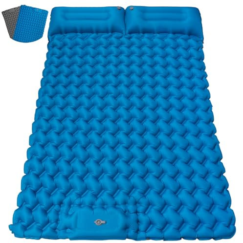 FORRINX Isomatte Selbstaufblasend 2 Personen Camping Luftmatratze Doppel 200 * 130CM Ultraleicht Campingmatratze Wasserdicht Luftzellenmatte für Outdoor, Wandern, Zelt, Strand