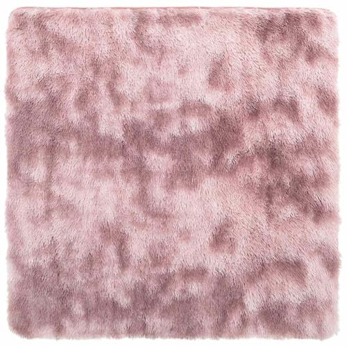 vidaXL Tapis Shaggy à Poils Longs Rose poudré 120x120 cm Polyester, Tapis, Tapis de Chambre, Tapis Moderne, Tapis de Salon, Tapis Moelleux