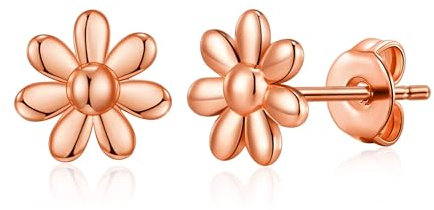 Philip Jones Rosévergoldete Gänseblümchen-Ohrringe, rosévergoldet, Rotvergoldet