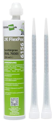 Carrelage 6156 Mastic époxy bi-composant 250 ml Gris sanitaire RAL7030 Résistant à la moisissure Joint d'étanchéité flexible