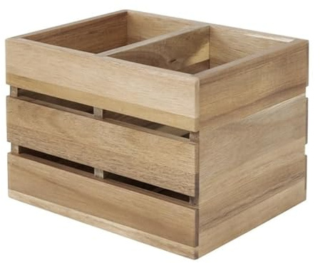 Olympia Acacia Wood Table Organiser Condiment Holder, 210x160x150mm | Keep condiment bottles, napkins, and menus organized on busy commercial tables to streamline service.