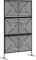 Outsunny Decorative Garden Privacy Screen with Stand, 6.5FT Freestanding Metal Outdoor Divider, Decorative Privacy Panel with Expansion Screws for Garden Pool Hot Tub, Rhombus Style, Black