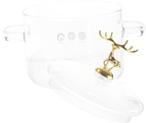 Warmhm Glastopf Mit Glasdeckel Klarer Suppentopf Aus Hitzebeständigem Borosilikatglas Zum Kochen Für Küche Und Zuhause Mit Doppelgriffen Für Bewegen