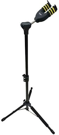 LINRAX Supporto per Chitarra con Blocco Automatico, Stand per Chitarra Pieghevole, Altezza e Base Regolabile, Supporto da Terra Treppiede per Chitarra Acustica Classica Elettrica Basso Ukulele Banjo