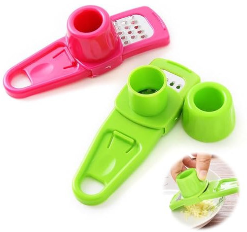 2PCS Garlic Grater, Garlic Chopper Grinder Press Mincer Colour Chopper Kitchen Utensils Agood Choice for Kitchen