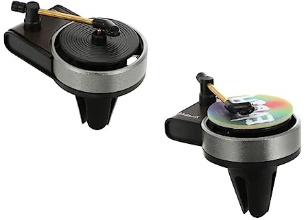 SWOOMEY 2 Stück Auto Duftdiffusor Plattenspieler Vinyl Design Lüftungsclip Aromatherapie Retro Innenraum Autozubehör Geschenk