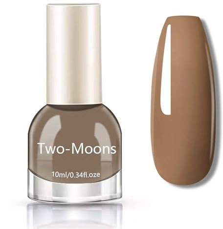 Brown Nail Polish - Nude Brown Nail Varnish - 10ml Long Lasting Nail Polish - Neutral Color Nail Varnish Quick Dry,Oil Based Formula,No Need Baking