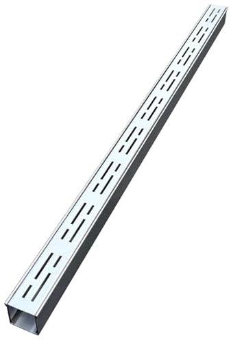 Kit de Grille Caniveau Exterieur Extra Plat en Acier Inoxydable 304, Système Caniveau de Drainage de Tranchée pour Terrasse Cour Jardin, 1 M de Long, Drain Étroit de Canal(20*5 cm/7.87*1.96 in)