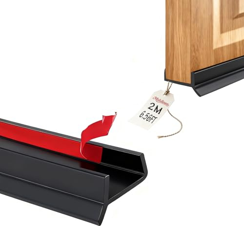 Midslinee 2M Noir Joint Plinthe Cuisine Profil D’étanchéité | pour Bois de 15 mm 16 mm 17 mm Protection Plinthe, Joint Plinthe Cuisine Profil D’étanchéité