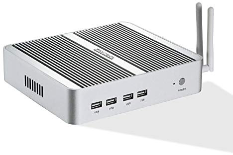KINGDEL Mini PC de Bureau, Mini PC sans Ventilateur avec processeur Core i3-7100U 7ème génération, 16 Go de RAM, SSD 128 Go + 1 to Disque Dur, 4K 4096x2304, HD, VGA, LAN, 4xUSB 3.0, WiFi