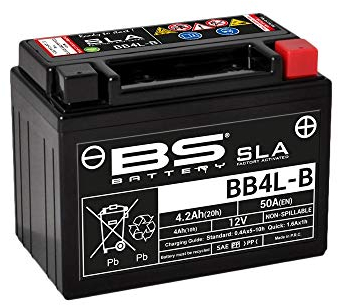 Batterie SLA BB4L-B / YB4L-B - BS BATTERY - 12V / 4Ah