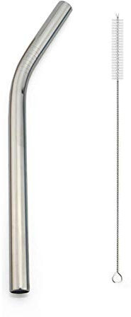 Paille en métal extra large en acier inoxydable, pailles réutilisables de diamètre 12 mm, pour smoothies, tapioca, bar, fête, argent 215 x 12 mm