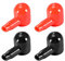 sourcing map Batteriepol Gummi Material Schutzabdeckungen Rot Schwarz 4 mm x 14 mm, 2 Paare