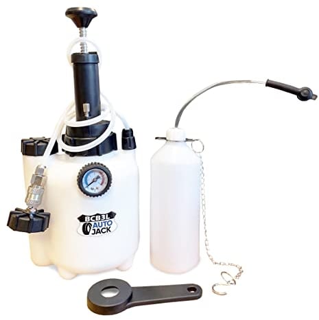 Autojack 3L Litre Brake Fluid Bleeder Hydraulic Clutch Pneumatic Air Fluid Manual Bleeding One Man Tool Kit 1L Refilling Bottle Included