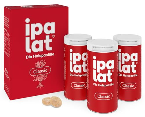 ipalat Halspastillen Classic: Bei Heiserkeit & Hustenreiz, mit Menthol, Primelwurzel, Anis, und Fenchel, 120 Lutschpastillen
