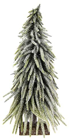 Flair Flower Kunsttanne Mini-Christbaum 30 cm Weiß, Kunstschnee, Stand, Winter, Weihnachten