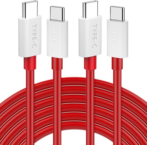 Jelanry 2-Pcs 3.3FT USB C to USB C Cable for 125W 65W SUPERVOOC Warp Charge for OnePlus 10T 9 Pro 8T Type C Charger Cord Fast Charging Cable for iPhone 17 16 Samsung Galaxy Tab S10 S9 S25 Flip Fold 6