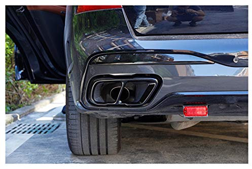 LZLWL Auspuffblenden Für BMW X5 G05 X7 G07 2019 Edelstahl Autoteile Schwanz Schalldämpfer Auspuffrohr Ausgabeabdeckung Verkleidung Silber Schwarz Auspuff Endrohr (Farbe : Schwarz)