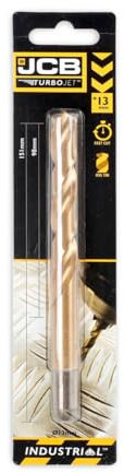 JCB Turbo Jet 7 Point HSS Drill Bit Set 3 x 61 mm, Set of 3, Innovative TurboJet 7 cutting edge tip, M2 TiN lubrication, HRC 60-65 - 3 Year Standard Warranty