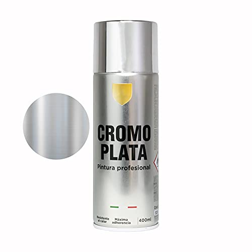 Pintura Spray 400ml para Metal/Madera/Plástico (Cromo Plata, 1 Bote)