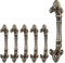 Relaxdays 2 x Möbelgriff Vintage, Türgriffe antik für Schränke, Schubladen, Schiebetüren, Gusseisen, Schrankgriffe, 20 cm, Bronze