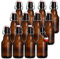 Ilyapa 12 Ounce Amber Old Fashioned Flip Top Glass Beer Bottles for Home Brewing - Set of 12 Swing Top Glass Bottles for Carbonated Drinks, Kombucha