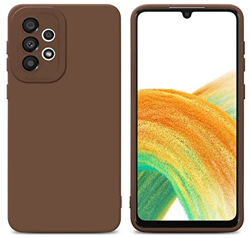 Cadorabo Hülle kompatibel mit Samsung Galaxy A32 4G Schutzhülle TPU Silikon Case Liquid Design mit Kameraschutz Slim Kratzfest Weiche Gummi mit Rundumschutz Case Hülle für Galaxy A32 4G in Braun